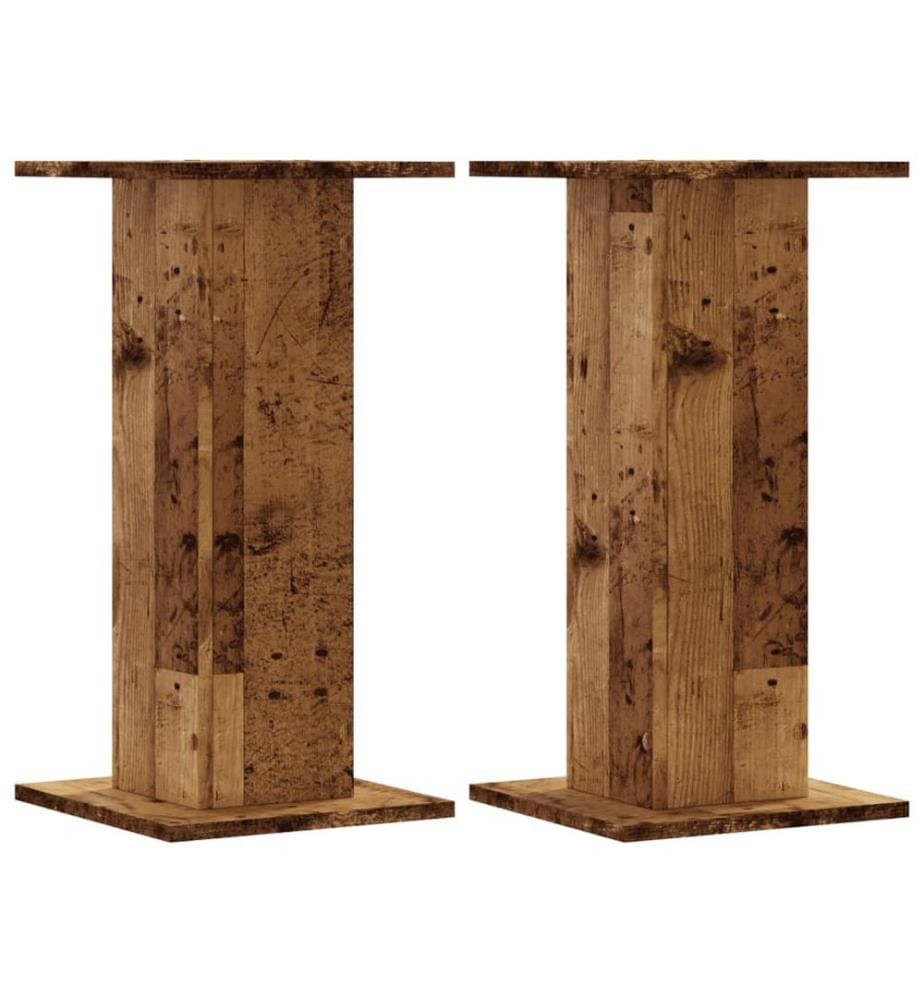 Supports de haut-parleurs 2 pcs vieux bois bois d'ingénierie