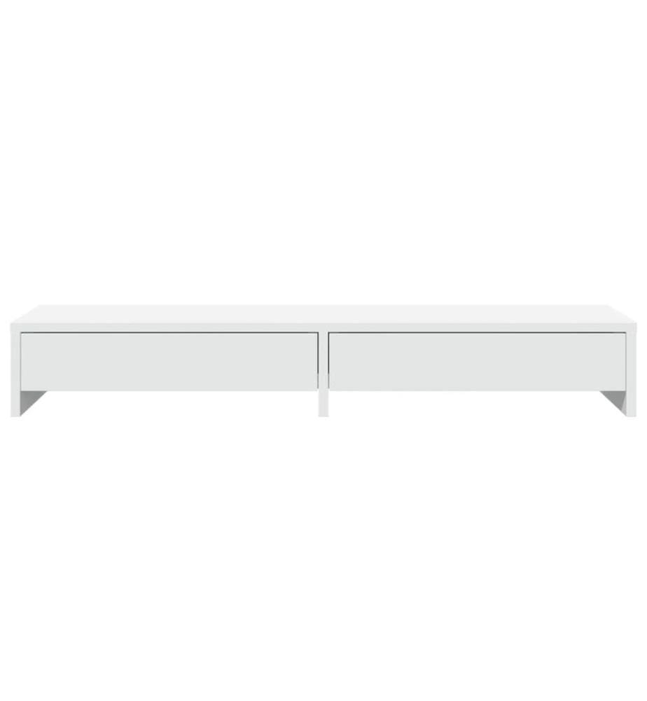 Monitorständer mit Schubladen Weiss 100 x 27 x 15 cm Holzwerkstoff
