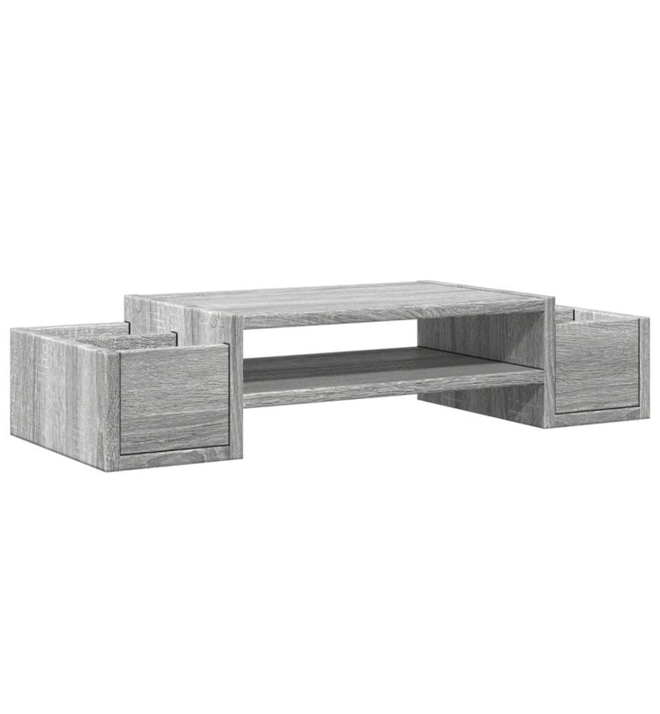 Monitorständer mit Stauraum Grau Sonoma 70x27x15 Holzwerkstoff