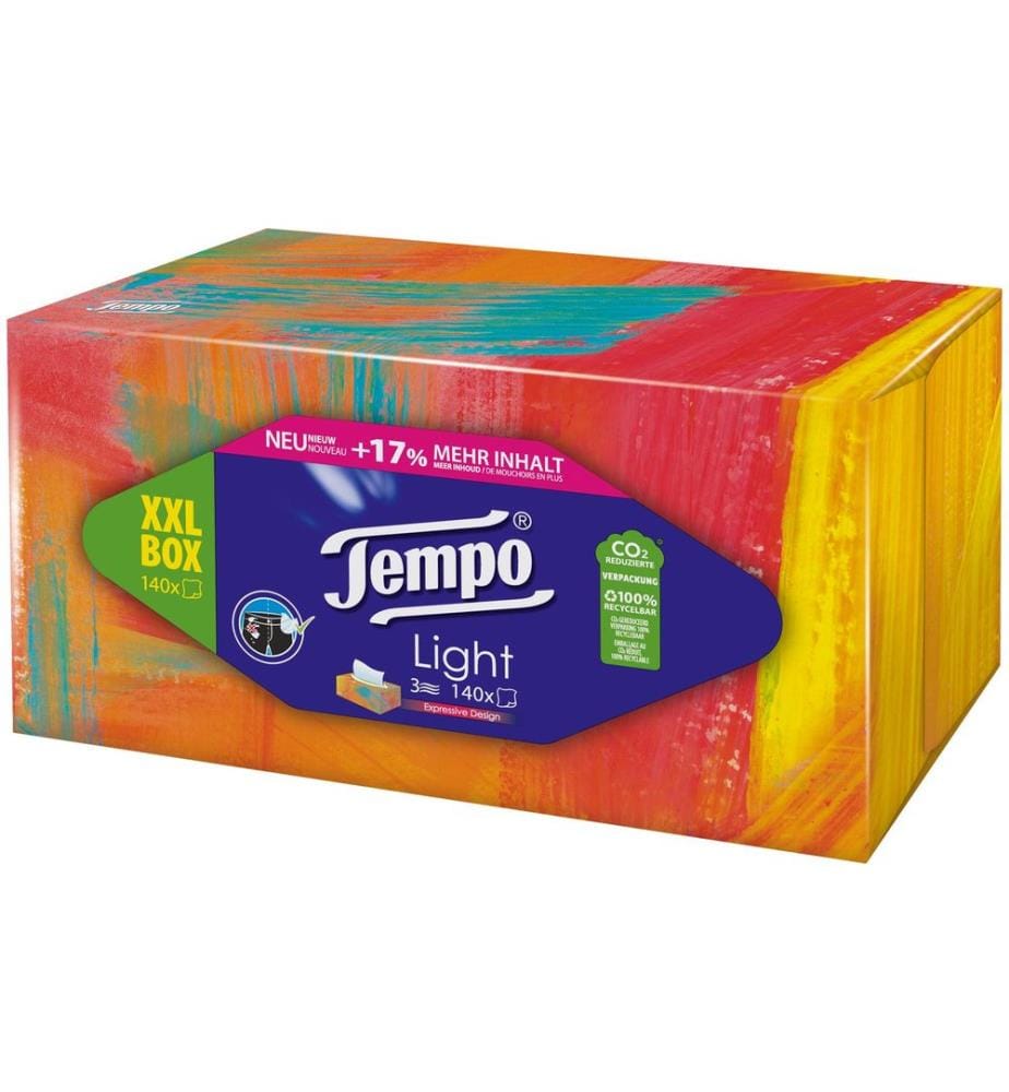 TEMPO - Boîtes à mouchoirs XXL Light 3 couches 140 pièces