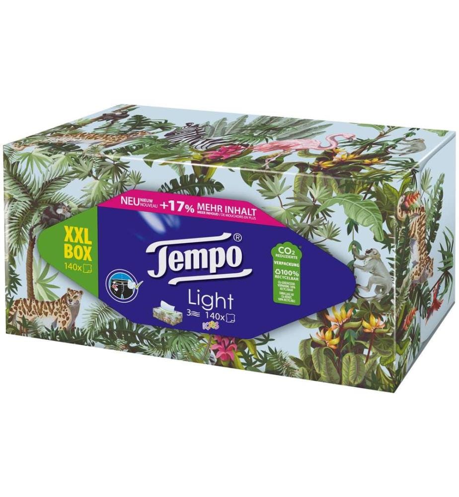 TEMPO - Boîtes à mouchoirs XXL Light 3 couches 140 pièces
