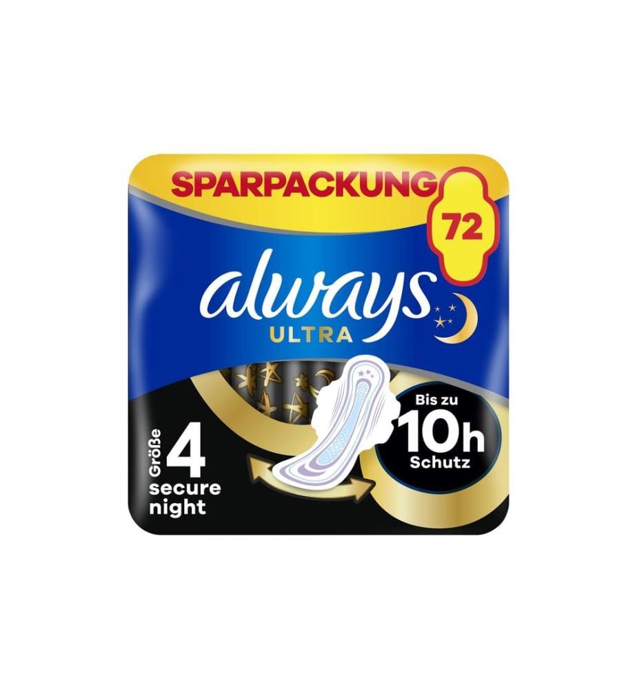 Always - Binde mit Flügeln Ultra Secure Night 72 Stück