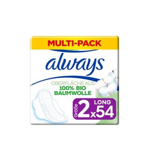 Always - Binde mit Flügeln Ultra Cotton Protection Long 2 x 54 Stück