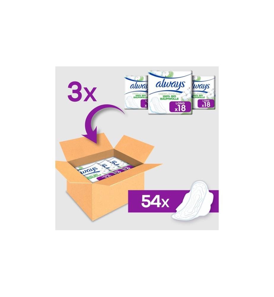 Always - Binde mit Flügeln Ultra Cotton Protection Long 2 x 54 Stück