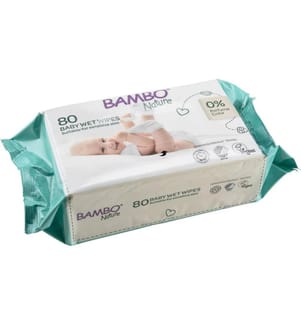 Bambo Nature - Lingettes humides 80 pièces