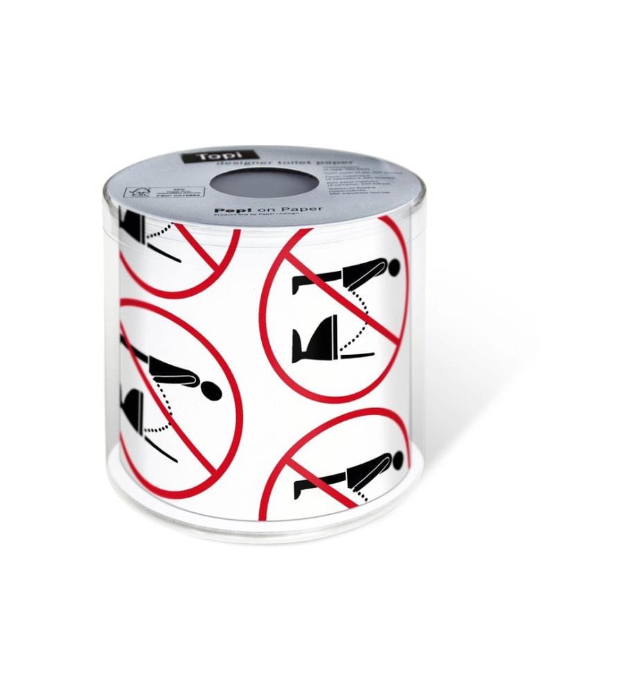Paper + Design - Toilettenpapier Stop it  Rollen, 3-lagig, Rot/Schwarz/Weiss