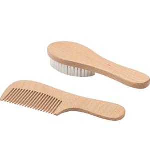 ZEWI bébé-jou Baby-Pflegeset Kamm + Bürste Beech Wood
