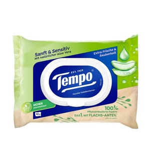 TEMPO - Feuchttücher sanft & sensitiv Aloe Vera 42 Stück