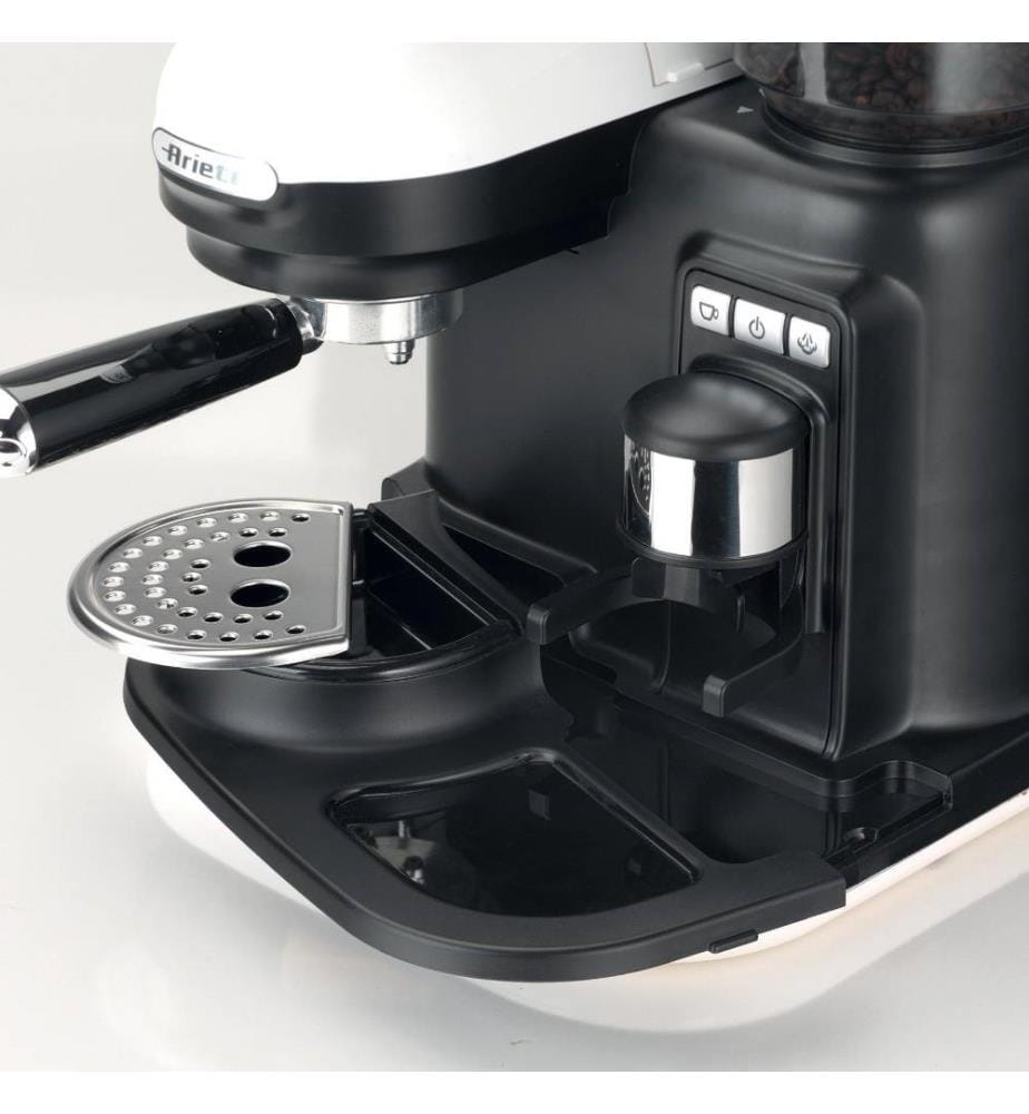 Kaffeemaschine - Moderna - Weiss 1-2 Becher, mit Mahlwerk 250g