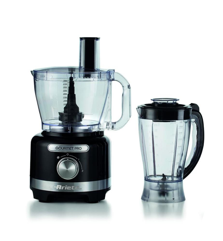 Robot de Cuisine, Hachoir 3 L, Blender 2 L, 3 Vitesses + Pulse, 1000 W - Noir