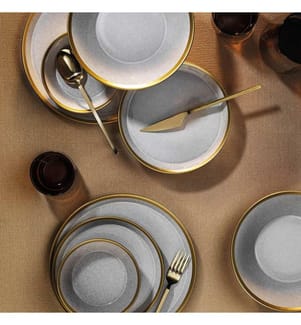Service de table 24 pièces - Gris et or