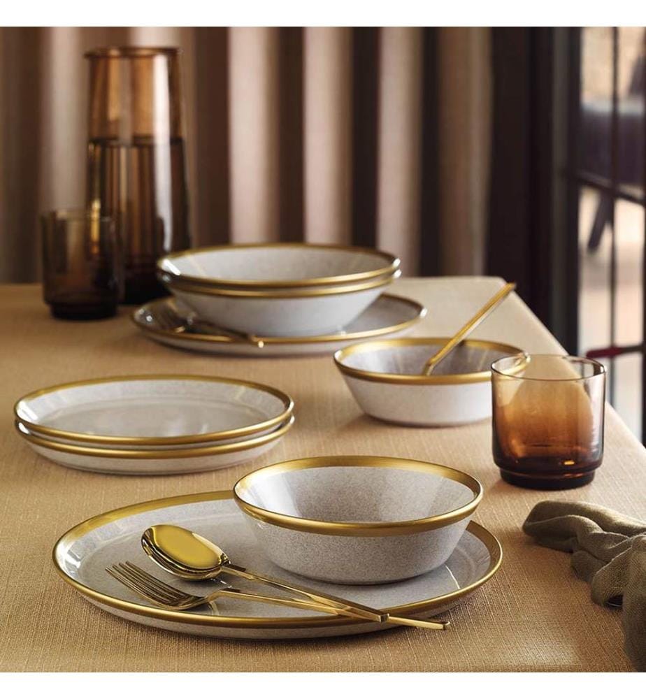 Service de table 24 pièces - Gris et or
