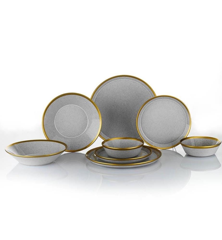 Service de table 24 pièces - Gris et or