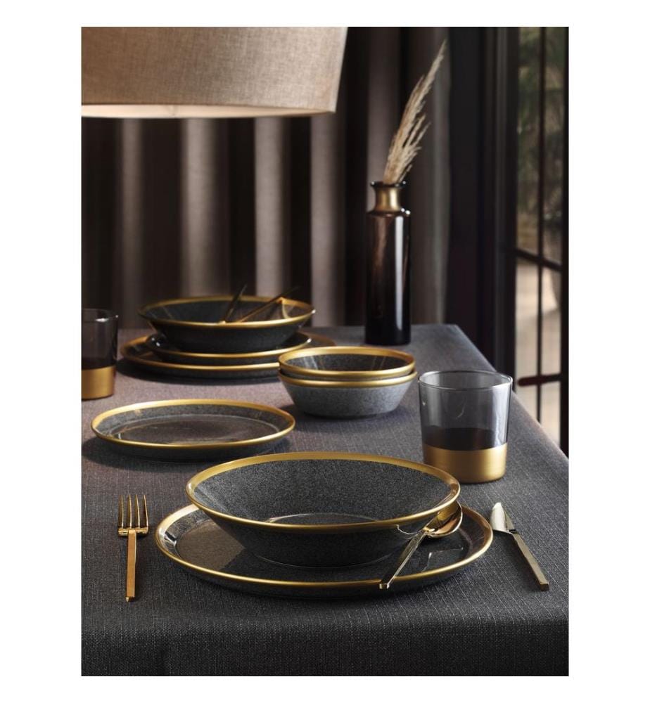 Service de table 24 pièces - Anthracite et or
