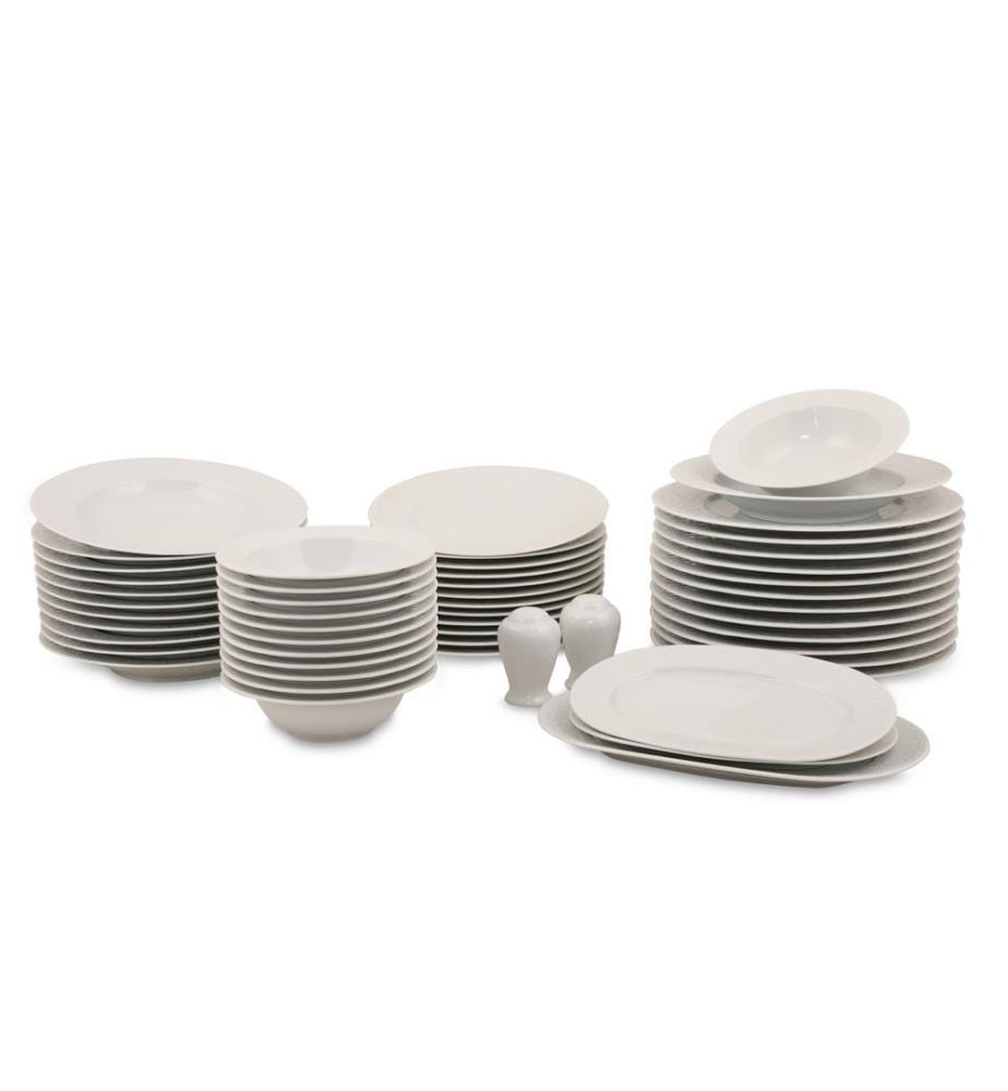 Service de table, 53 pièces, blanc, porcelaine