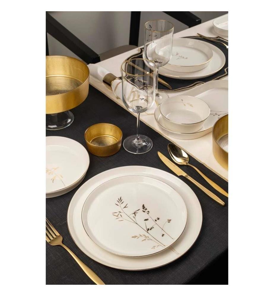 Service de Table (27 pièces) - Blanc, or