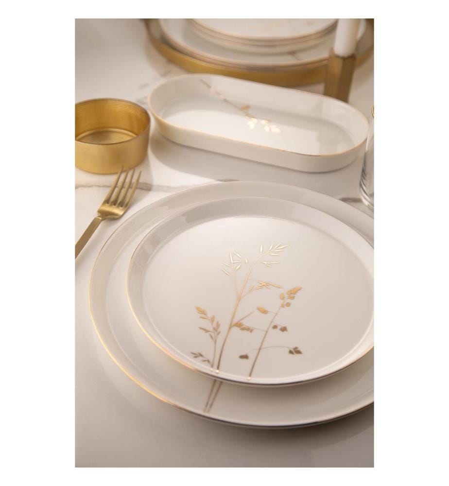 Service de Table (27 pièces) - Blanc, or
