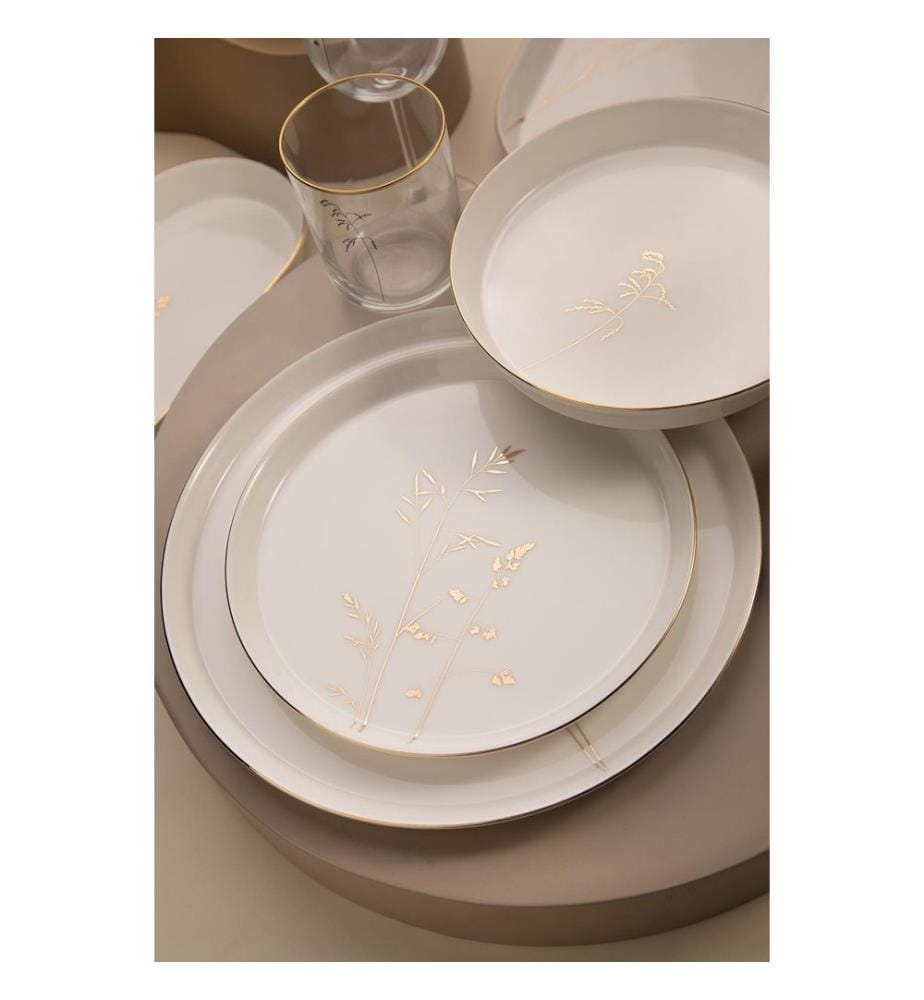 Service de Table (27 pièces) - Blanc, or