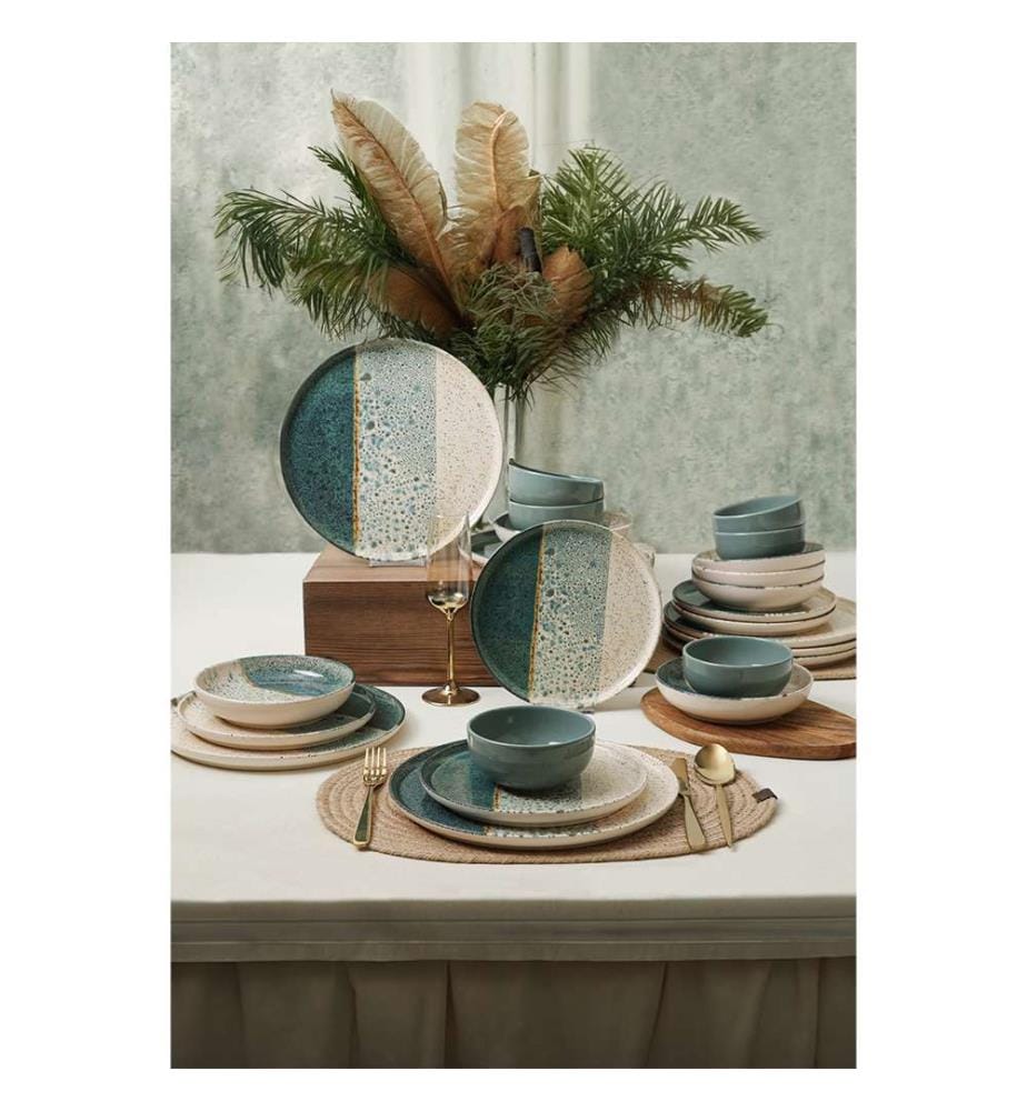 Service de Table (24 pièces) - Vert, Crème