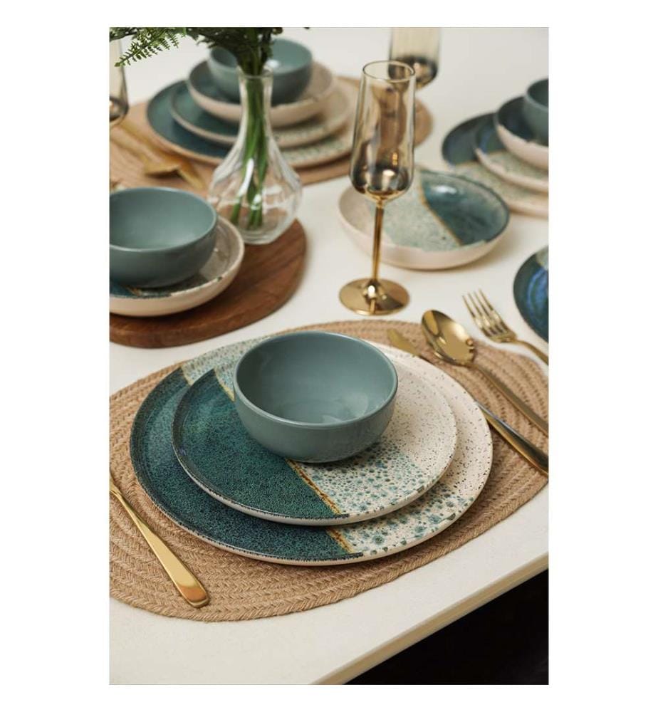 Service de Table (24 pièces) - Vert, Crème