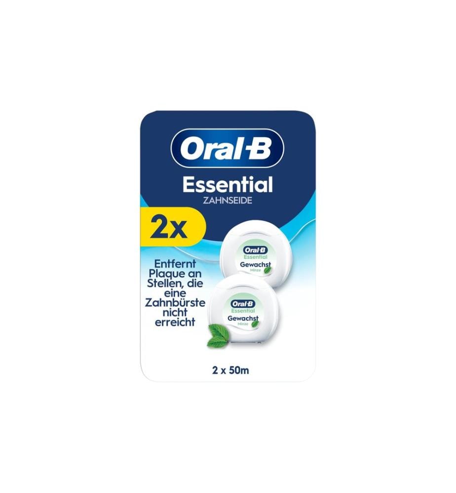 Oral-B Filo interdentale Essential Floss cerato e al gusto di menta 2 x 50m