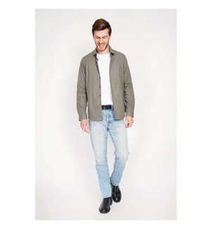 Hemd Slim Fit Italienischer Kragen Gebrochene Manschette - Khaki