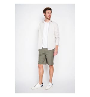 Hemd Slim Fit Italienischer Kragen Gebrochene Manschette - Leinen