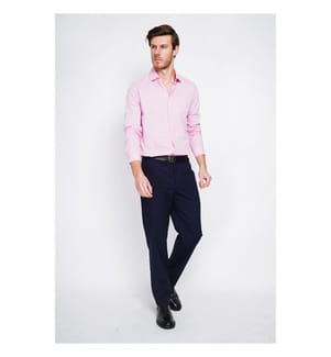 Hemd Slim Fit Italienischer Kragen Gebrochene Manschette - Rosa