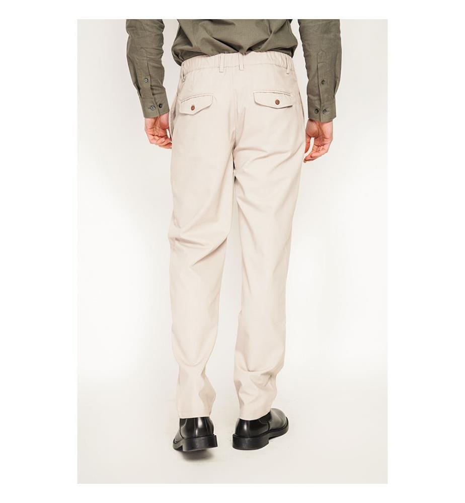 Pantalon Coupe Droite Ceinture Élastiquée - Lin