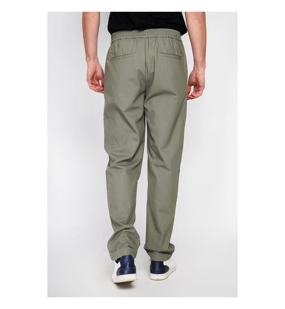 Pantalon Coupe Semi-Slim Rayure - Kaki Clair