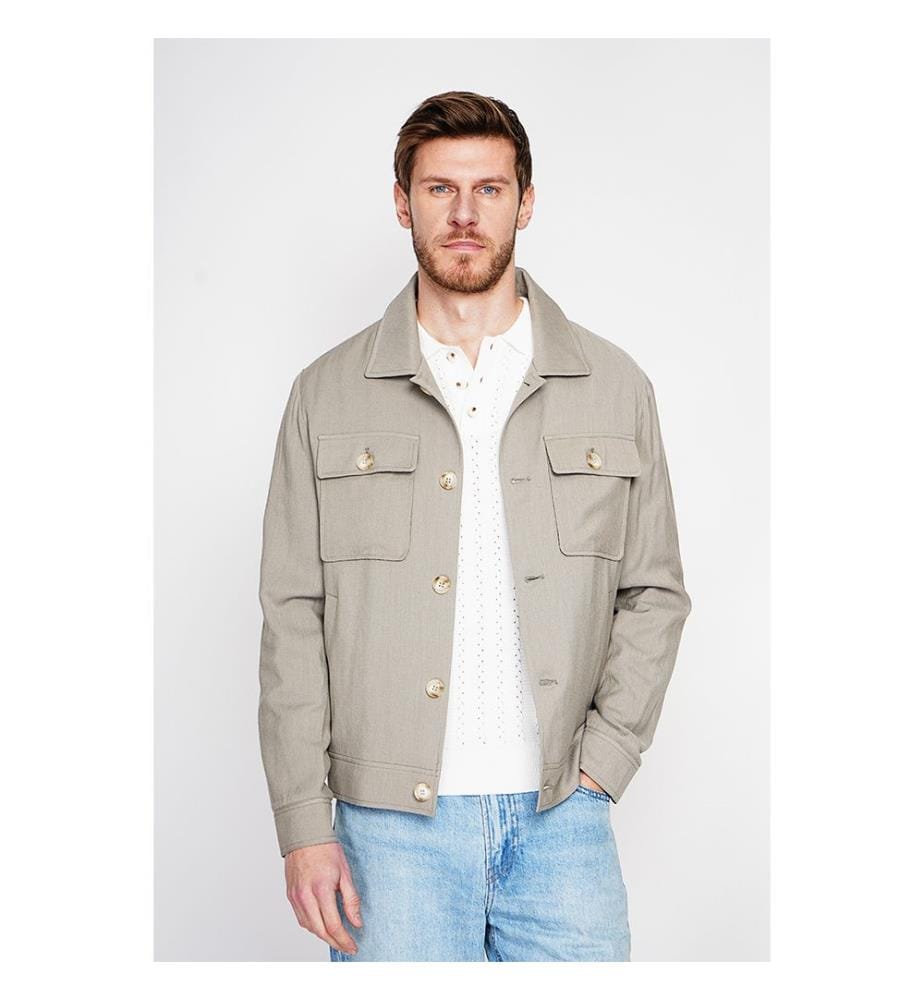 Veste Classique Boutonnée - Kaki