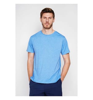 Maglietta con scollo rotondo - Azzurro