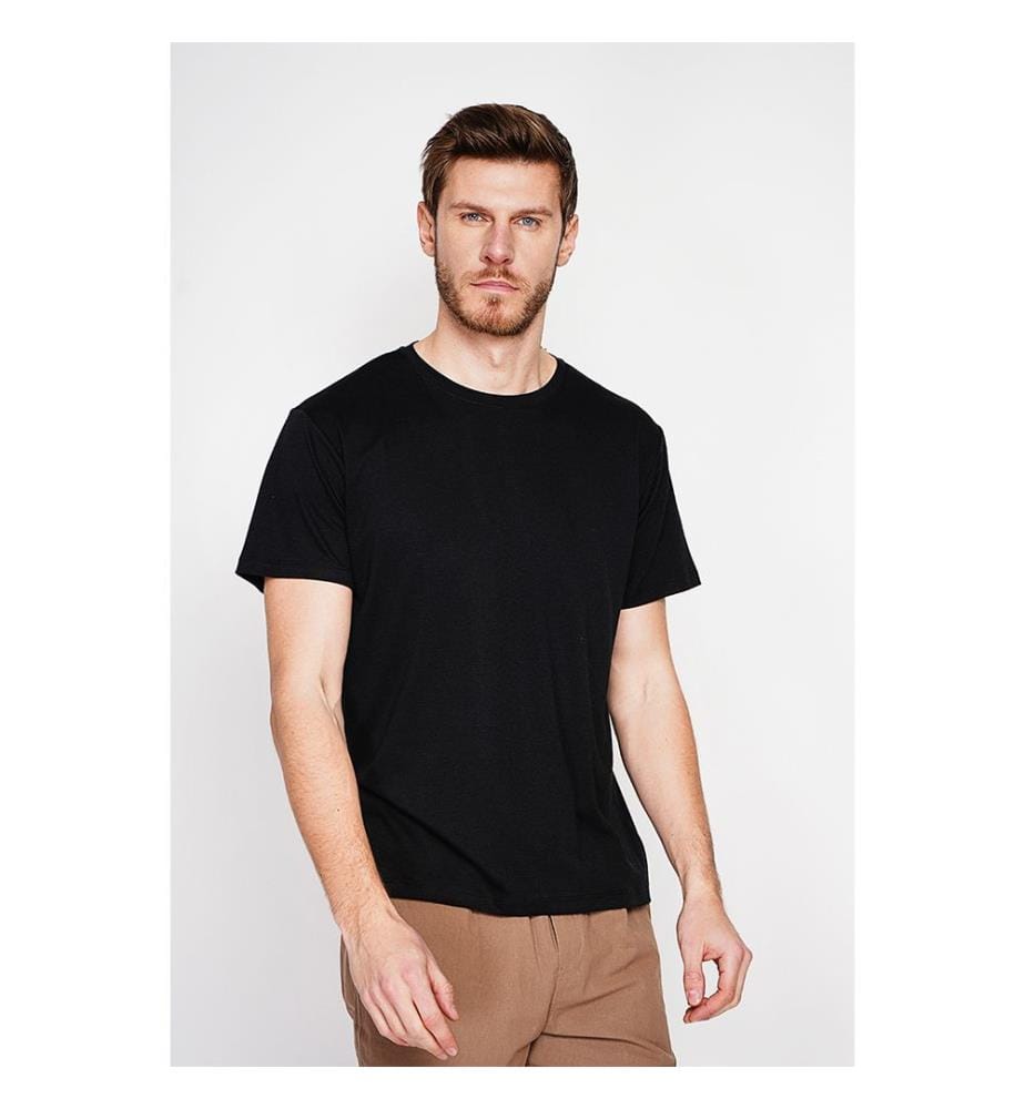 T-Shirt Col Rond - Noir