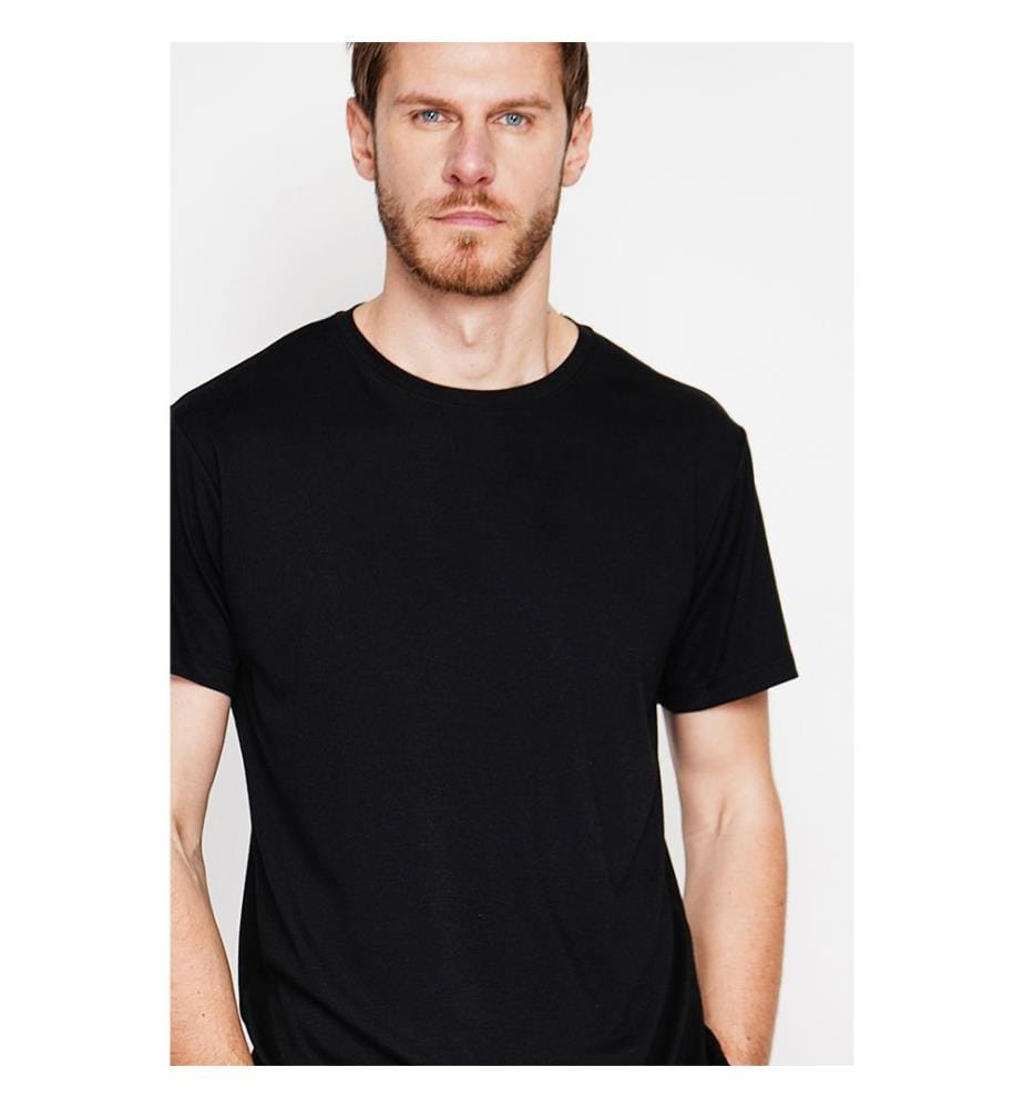 T-Shirt Col Rond - Noir
