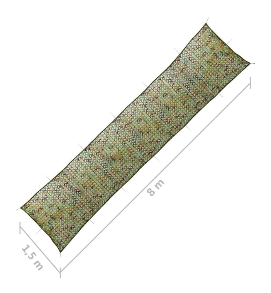 Tarnnetz mit Aufbewahrungstasche 1,5x8 m Grün
