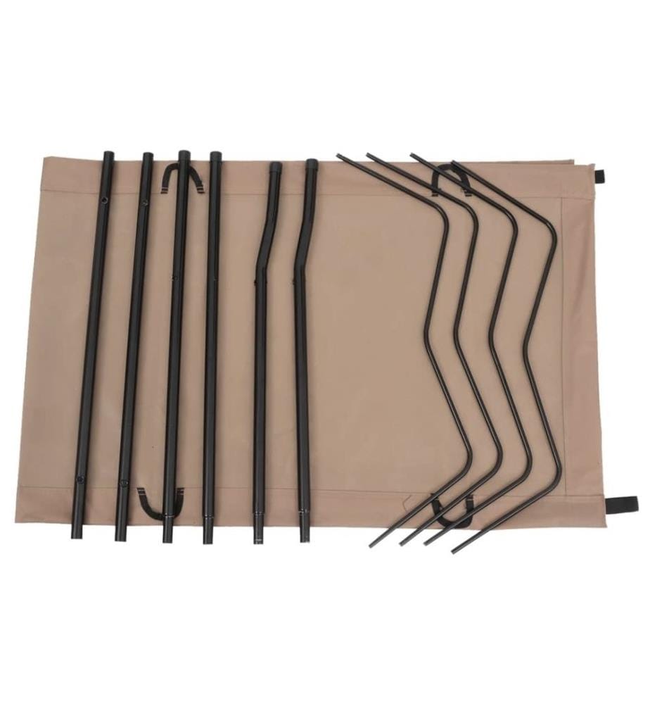Campingbetten 2 Stk. 180x60x19 cm Oxford-Gewebe und Stahl Taupe