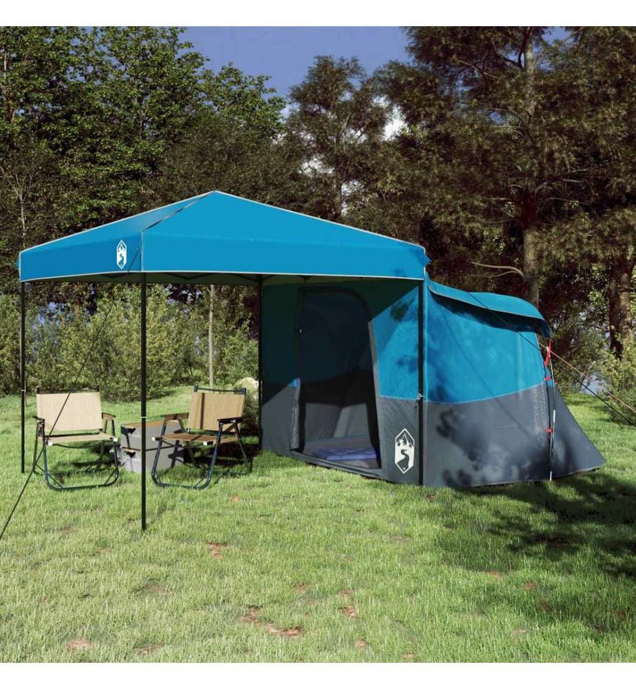 Camping-Zelt-Set mit Dach 2 pcs Blau Taffeta und Stoff