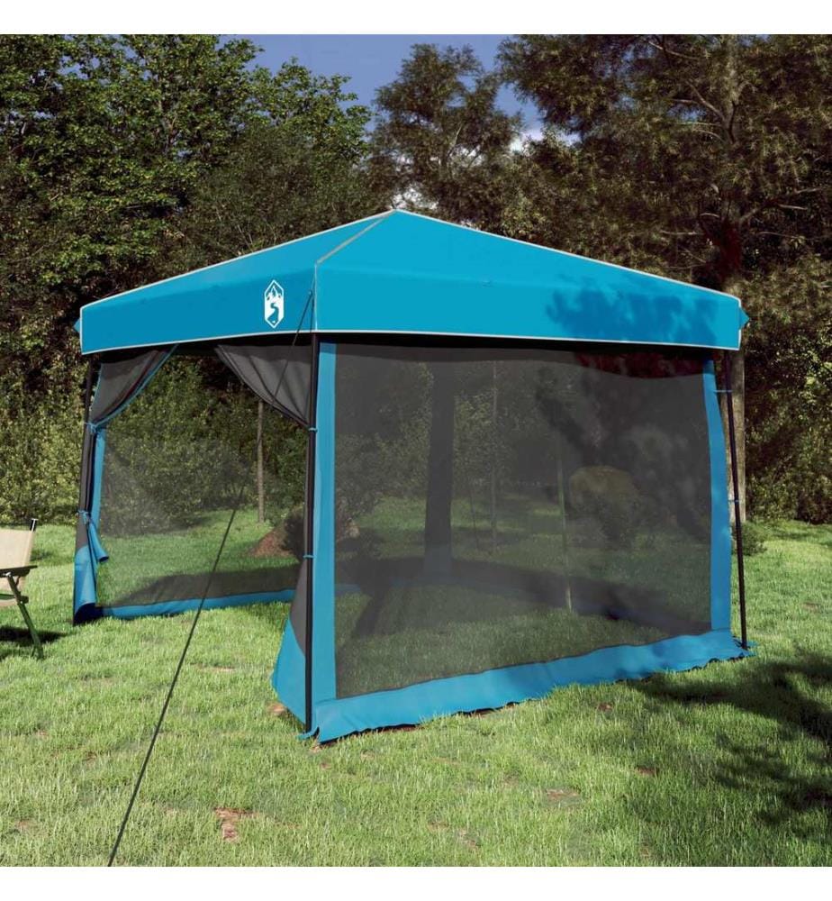 Camping-Zelt-Set mit Dach 2 pcs Blau Taffeta und Stoff