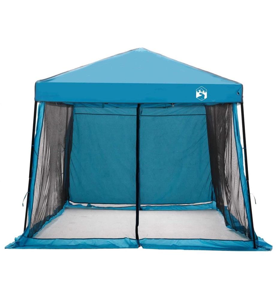 Camping-Zelt-Set mit Dach 2 pcs Blau Taffeta und Stoff