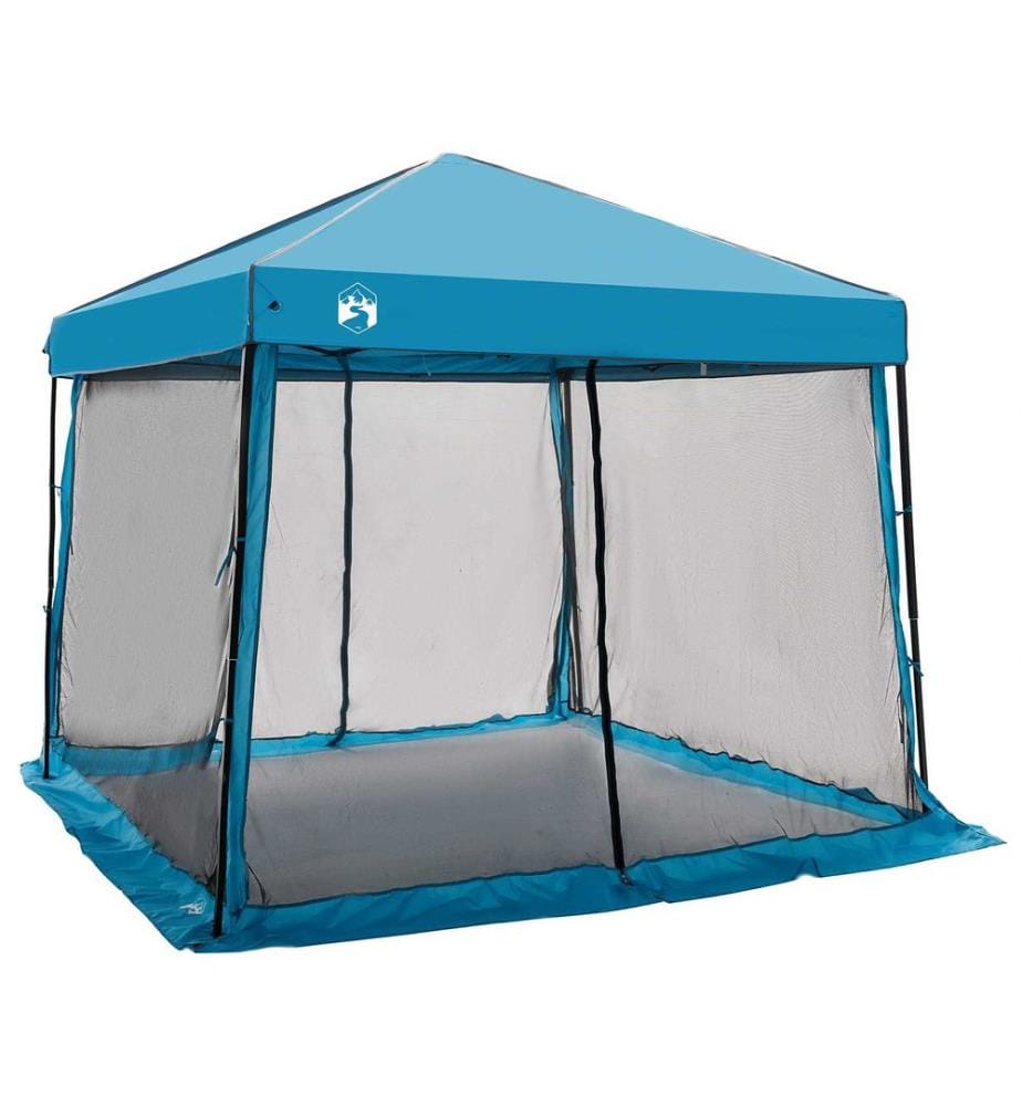 Camping-Zelt-Set mit Dach 2 pcs Blau Taffeta und Stoff