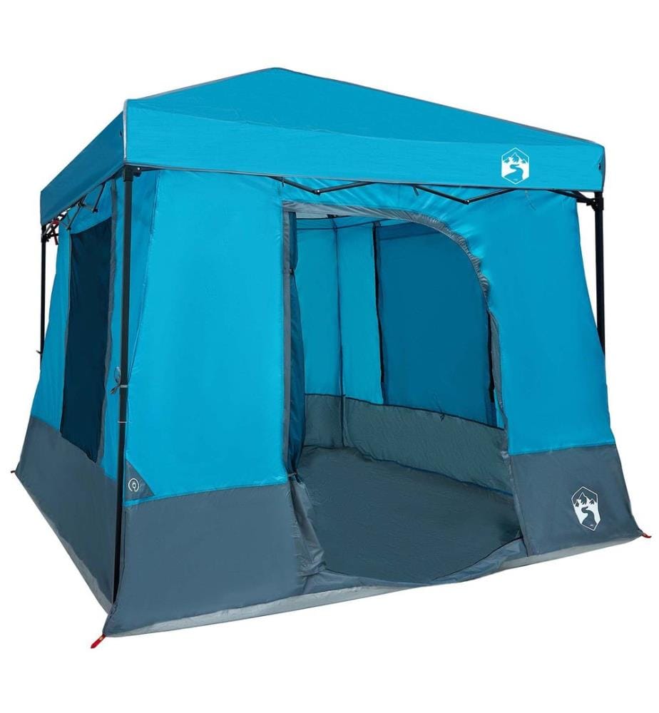 Ensemble de Tentes de Camping 2 pcs Bleu Taffetas et Tissu