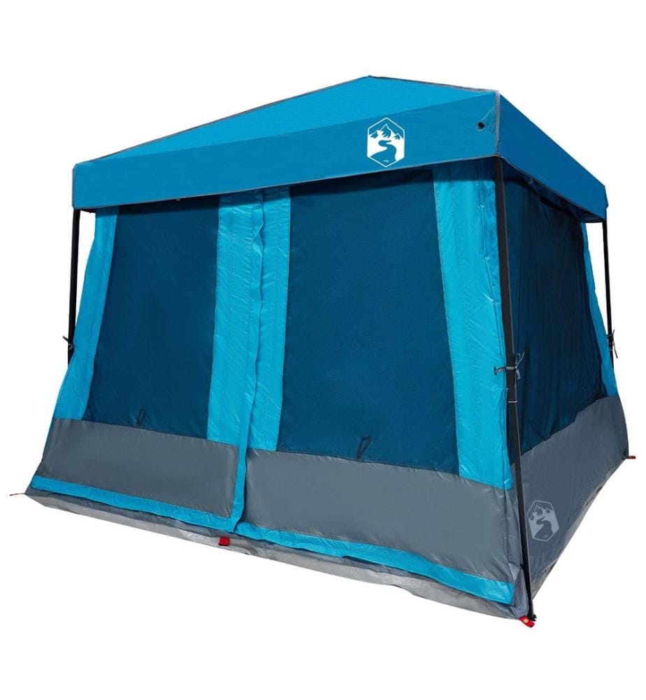 Camping-Zelt-Set mit Dach 2 pcs Blau Taffeta und Stoff