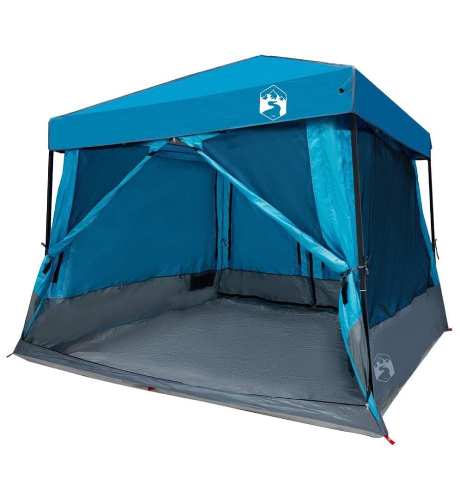 Camping-Zelt-Set mit Dach 2 pcs Blau Taffeta und Stoff