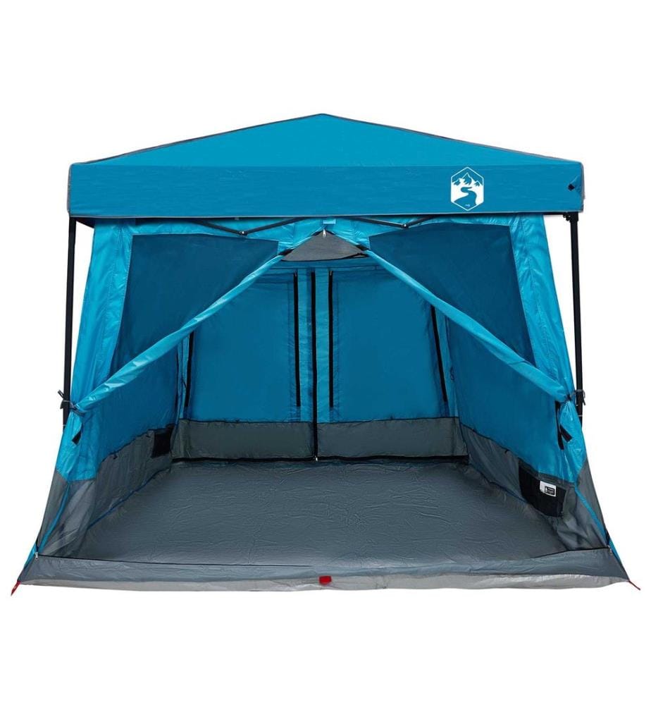 Camping-Zelt-Set mit Dach 2 pcs Blau Taffeta und Stoff