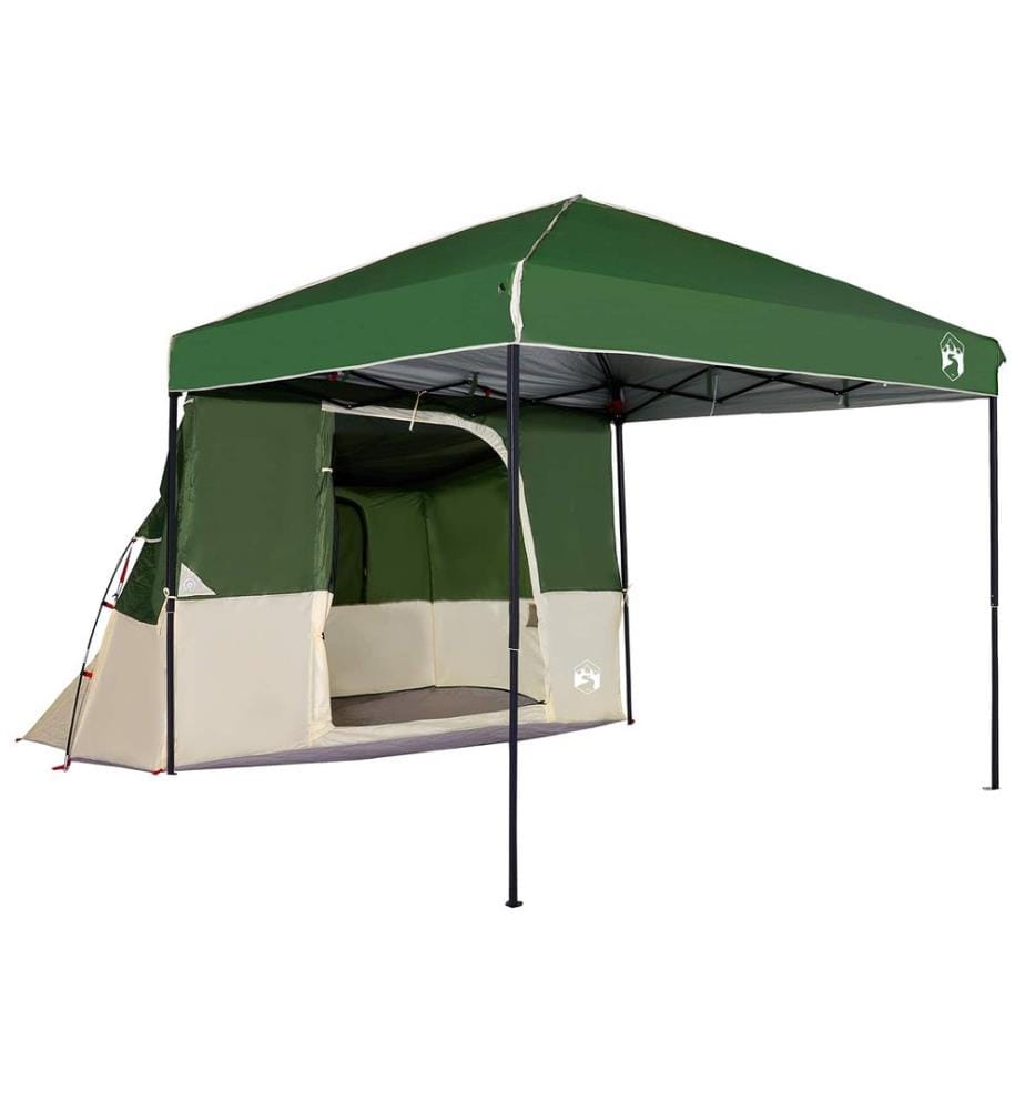 Camping-Zelt-Set mit Dach 2 pcs Grün Taffeta und Stoff