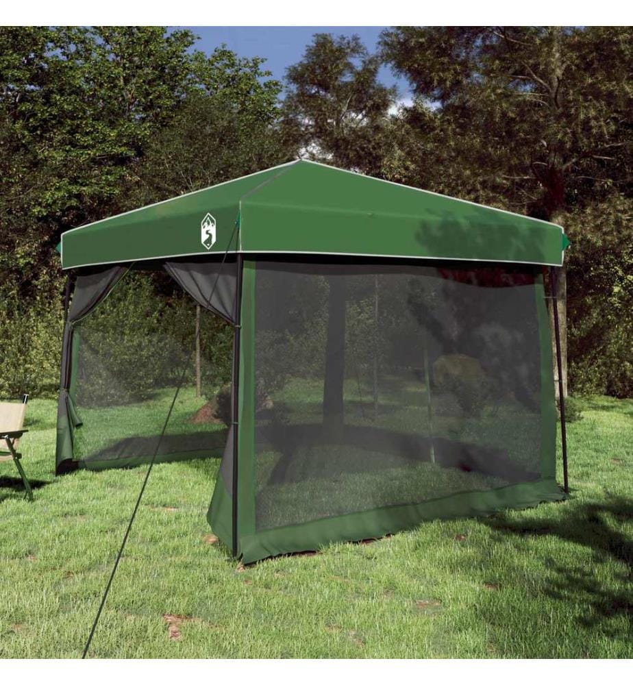 Camping-Zelt-Set mit Dach 2 pcs Grün Taffeta und Stoff