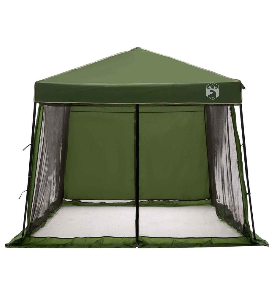 Camping-Zelt-Set mit Dach 2 pcs Grün Taffeta und Stoff