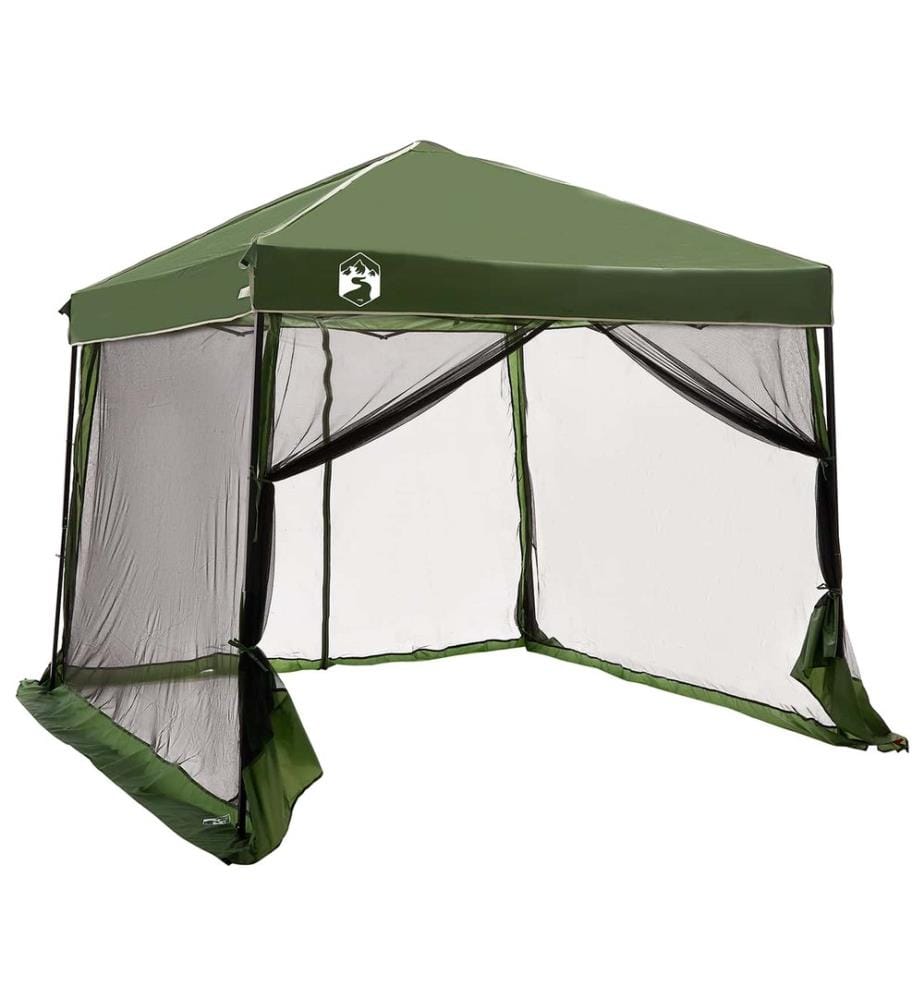 Camping-Zelt-Set mit Dach 2 pcs Grün Taffeta und Stoff