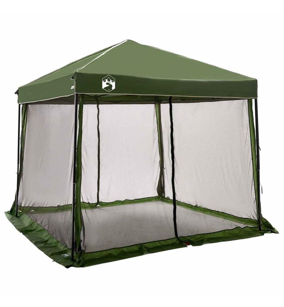 Camping-Zelt-Set mit Dach 2 pcs Grün Taffeta und Stoff