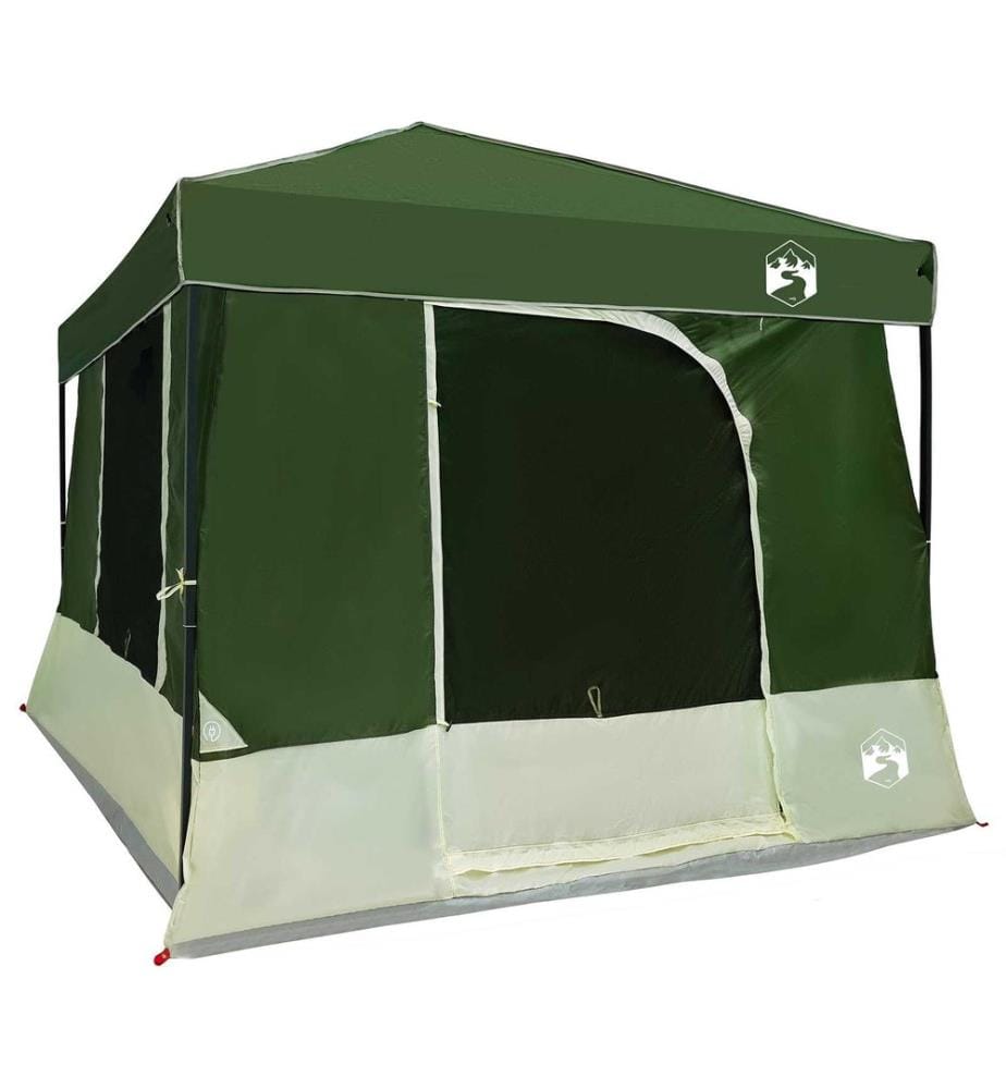 Camping-Zelt-Set mit Dach 2 pcs Grün Taffeta und Stoff